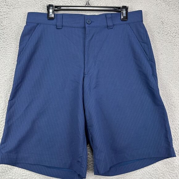 Under Armour Golf Shorts Mens‎ 34 Blue Pinstripe Nylon Blend Performance Stretch - Picture 1 of 6
